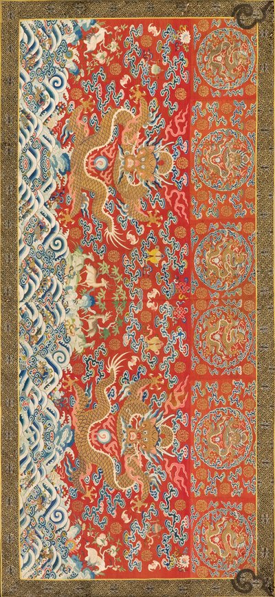 Arazzo (con disegno di drago), 1736-95 da Chinese School