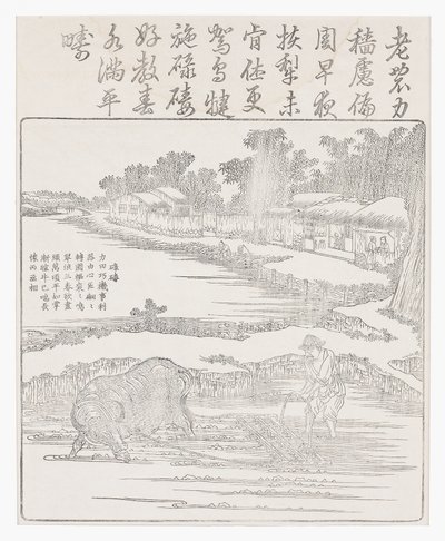 Aratura della risaia, XVIII secolo da Chinese School