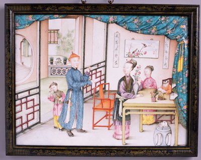 Pannello imperiale di Canton, periodo Qianlong, 1736-95 (smalto repoussé) da Chinese School