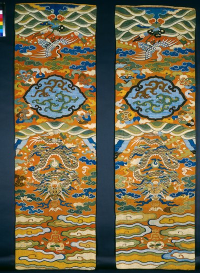 Pannelli di sedia arazzo Kesi (k’o-ssu) da Chinese School