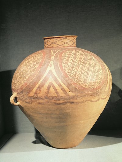 Grande vaso a collo stretto con piccoli manici, da Yung-Ching, Gansu, fine III millennio a.C. da Chinese School