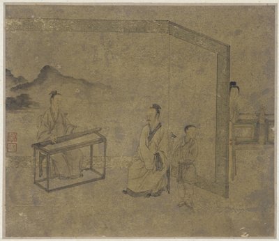 Ascoltando il cetra, dinastia Ming o Qing da Chinese School
