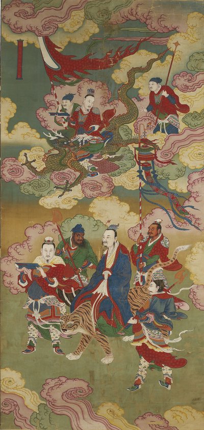 Emissari del Tesoro Numinose, da un set rituale buddista di terra e acqua da Chinese School