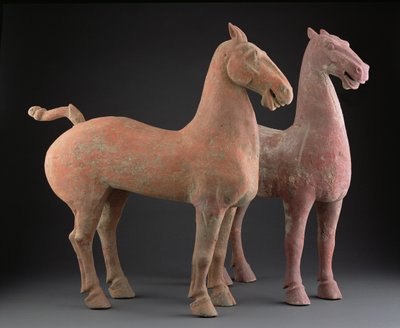 Coppia di cavalli, Dinastia Han (206 a.C.-220 d.C.) da Chinese School
