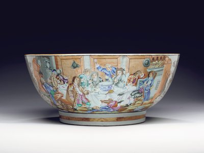 Raro e massiccio punchbowl, c.1775 da Chinese School