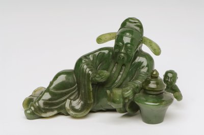 Figura di studioso cinese reclinato da Chinese School