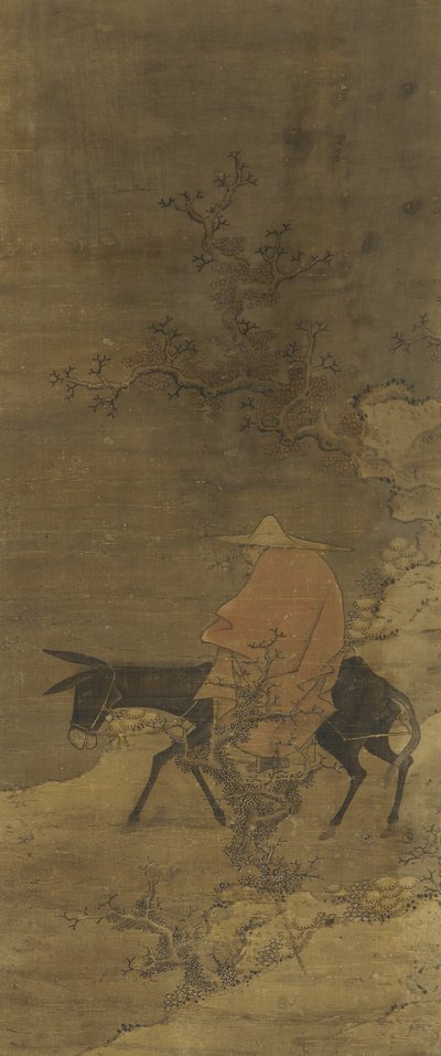 Cavalcando nella neve in cerca di fiori di pruno, dinastia Ming o Qing, XV-XVIII secolo da Chinese School