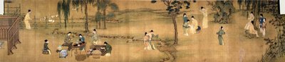 Riunione di studiosi in un giardino di bambù da Chinese School