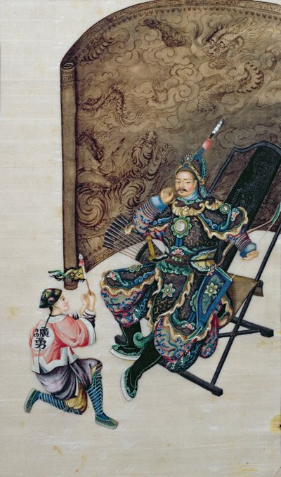 Guerriero seduto con un soldato da Chinese School