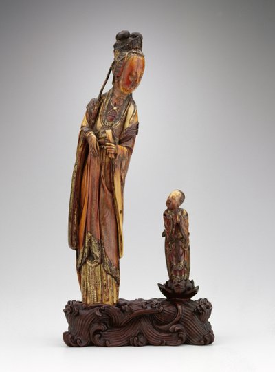 Gruppo in piedi di He Xiangu e attendente, dinastia Ming, 1580-1644 da Chinese School