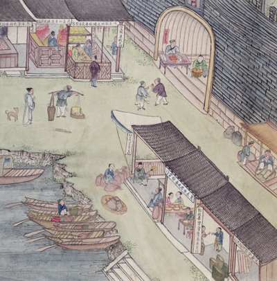 Veduta di un mercato in Cina da Chinese School