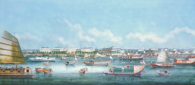 Vista del lungomare a Canton, c.1855 da Chinese School