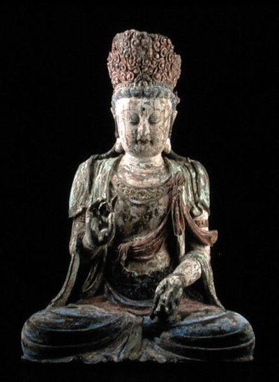 Grande bodhisattva seduto con le mani alzate, dinastia Jin da Chinese School Chinese School