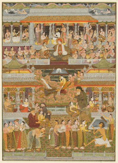 Amanti e amati: Un composito di scene dalla letteratura persiana, urdu e sanscrita, c. 1735 da Chitarman II