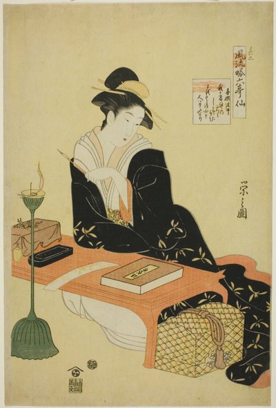 Elegante parodia dei Sei Immortali della Poesia (Furyu yatsushi rokkasen): Il sacerdote Kisen da Chobunsai Eishi