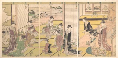 Onorare le tre divinità della poesia: donne che compongono poesie da Chobunsai Eishi