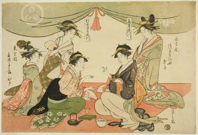 Naniwaya Okita e Takashima Ohisa che giocano a ken da Chobunsai Eishi