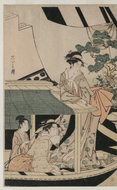 Festa sulla barca da piacere Kawaichimaru da Chobunsai Eishi