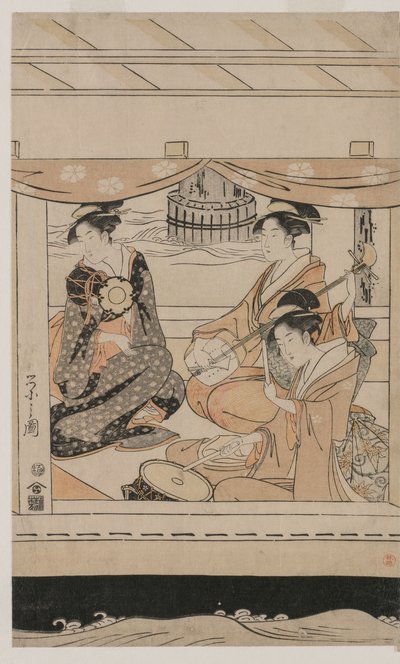 Festa sulla barca da piacere Kawaichimaru da Chobunsai Eishi