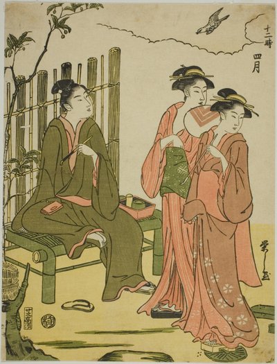 Il quarto mese (Shigatsu), dalla serie "I dodici mesi (Juni toki)" da Chobunsai Eishi