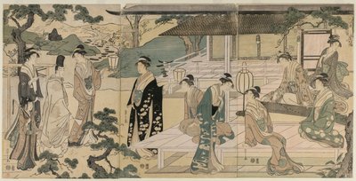 Il capitolo Matsukaze del racconto di Genji (dalla serie Il racconto di Genji in abito moderno elegante) da Chobunsai Eishi