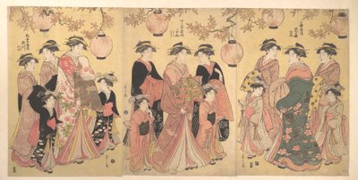 La parata di Yoshiwara in autunno da Chobunsai Eishi