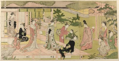 Wakana, Parte 1 (Wakana, jo), dalla serie "Una Parodia alla Moda del Racconto di Genji (Furyu yatsushi Genji)" da Chobunsai Eishi