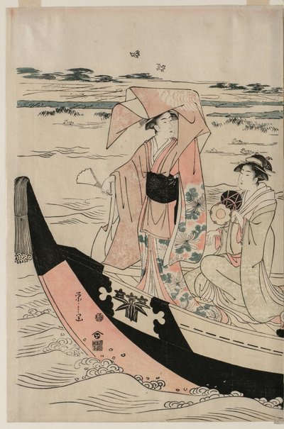 Donne in una barca da piacere sul fiume Sumida da Chobunsai Eishi