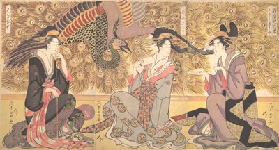 Interno della casa chiamata Ogiya, ca. 1800 da Chokosai Eisho