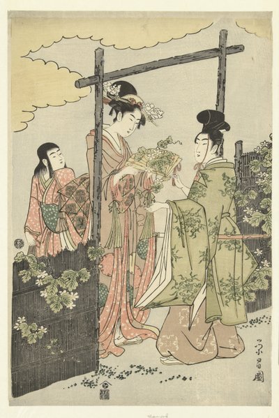 Principe Genji e Yugao da Chokosai Eisho