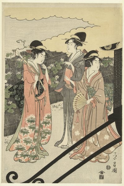 Principe Genji e Yugao da Chokosai Eisho