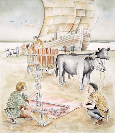 Commercio a Hengistbury Head, Dorset, I secolo a.C. ca. 1990-2010 da Chris Evans