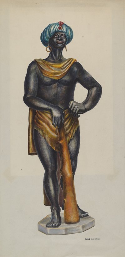 Figura pubblicitaria di schiavo da Chris Makrenos