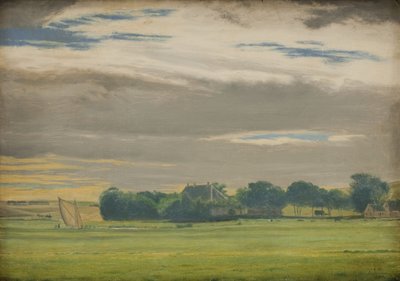 Paesaggio vicino alla città di Skive con il maniero di Skivehus, Jutland da Christen Dalsgaard