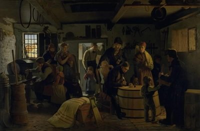 Il balivo visita un povero bottaio a Salling da Christen Dalsgaard