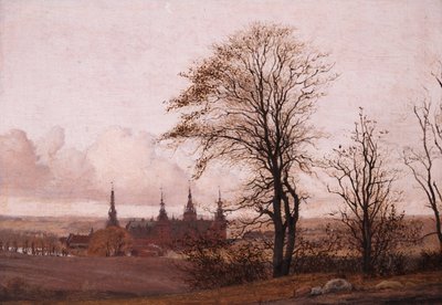 Paesaggio autunnale. Castello di Frederiksborg in lontananza da Christen Købke