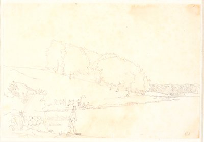 Paesaggio collinare con lago da Christen Købke