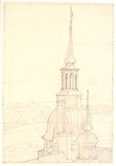 Una delle due piccole torri di Frederiksborg da Christen Købke