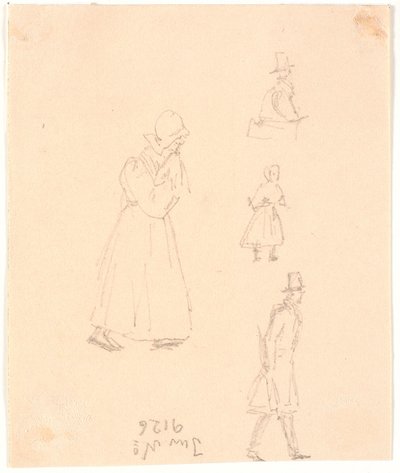 Quattro schizzi di figure da Christen Købke
