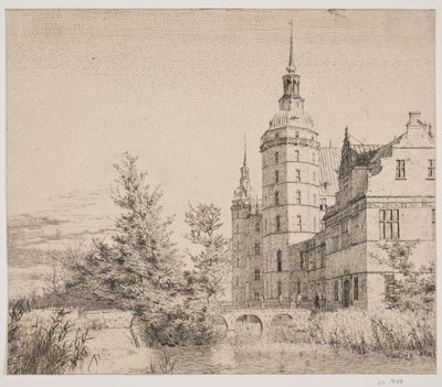 Castello di Frederiksborg. Parte presso il Ponte delle Monete da Christen Købke