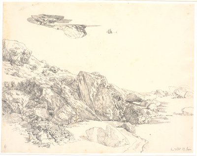 Studio di scogli da Capri da Christen Købke