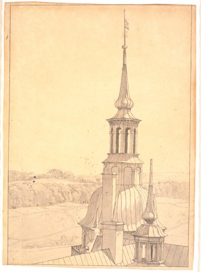 Una delle piccole torri del Castello di Frederiksborg da Christen Købke