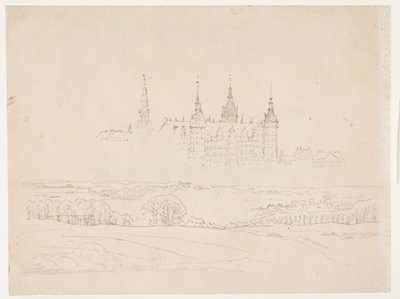 Studio per la Glyptoteket "Paesaggio autunnale. Castello di Frederiksborg sullo sfondo" da Christen Købke