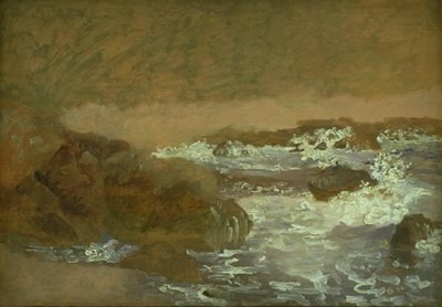 Onde su una costa rocciosa, Marina Piccola, Capri da Christen Købke