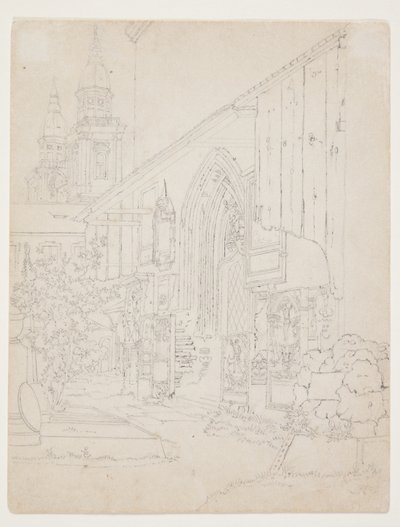 Veduta del cortile di una chiesa da Christen Købke