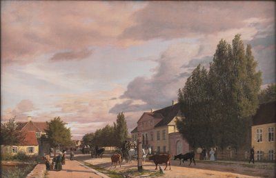 Veduta di una strada a Østerbro fuori Copenaghen. Luce del mattino da Christen Købke