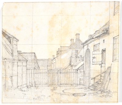 Interno di cortile di una città di provincia (Hillerød?) da Christen Købke