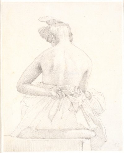 Modello femminile seduto visto da dietro da Christen Købke