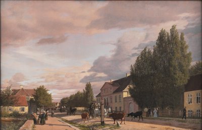 Veduta di una strada a Østerbro fuori Copenaghen. Luce del mattino da Christen Købke
