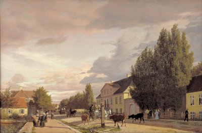 Veduta di una strada a Østerbro fuori Copenaghen. Luce del mattino, 1836 da Christen Schjellerup Købke